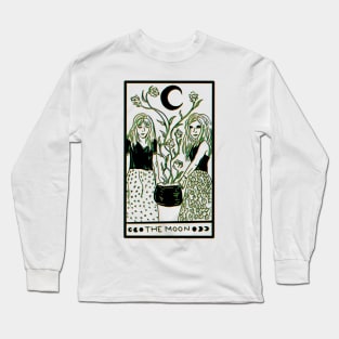 Midnight Margarita Moon - tarot card 3D effect black line Long Sleeve T-Shirt